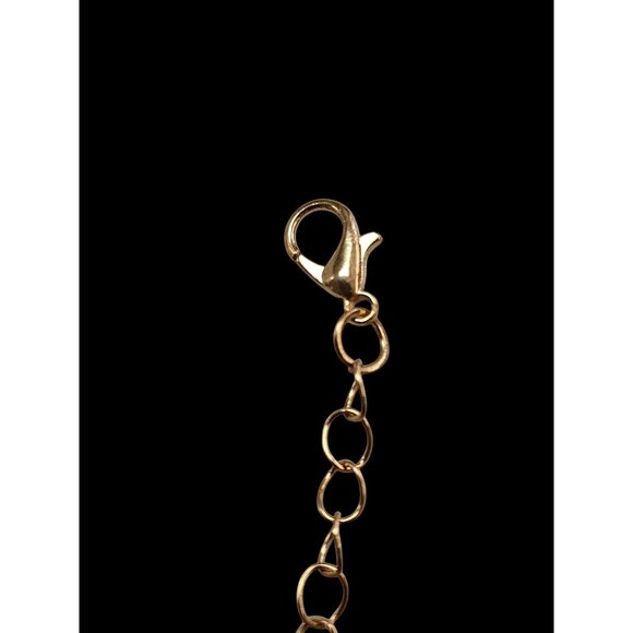 Gold-Tone Monogram "M" Charm Bracelet Extenders Pink & White Enamel Disc - Picture 6 of 6